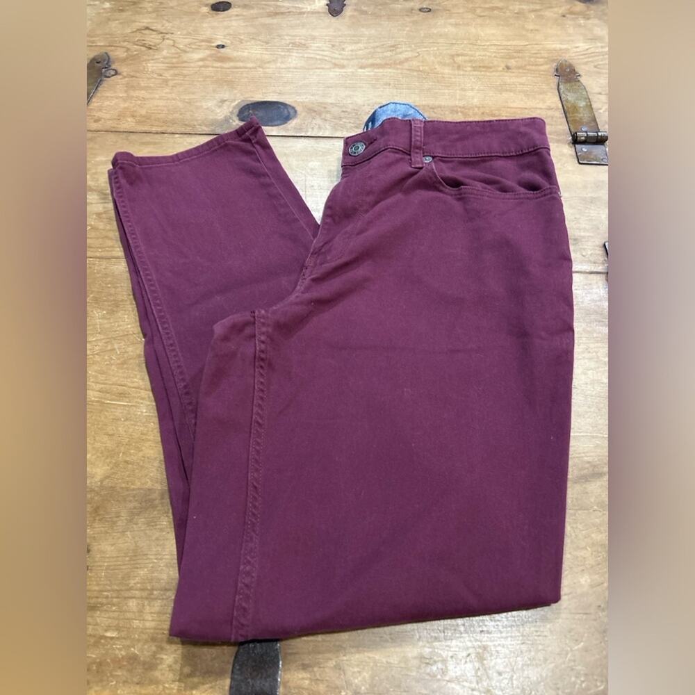 GAP Men’s Straight Leg Pants 34x32 Burgundy Maroon Casual Chino Classic Fit - Picture 2 of 9